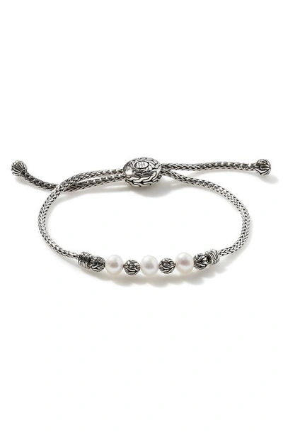 Shop John Hardy Classic Chain Pearl Pull Through Bracelet In White