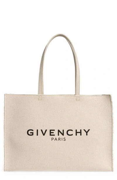 Shop Givenchy Large G-tote Canvas Tote In Natural Beige