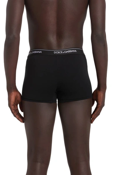 Shop Dolce & Gabbana Dolce&gabbana 2-pack Logo Waist Boxer Briefs In Black