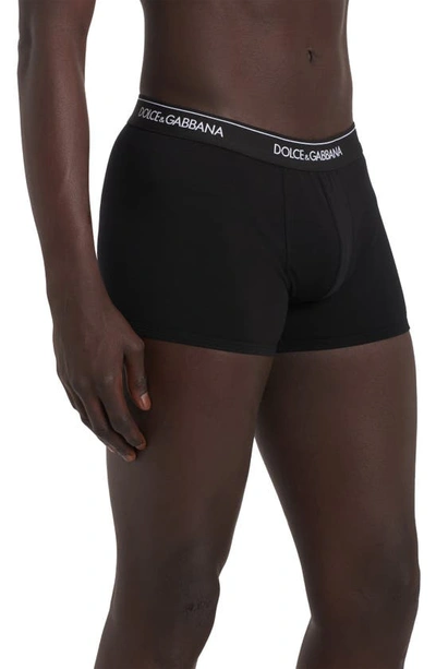 Shop Dolce & Gabbana Dolce&gabbana 2-pack Logo Waist Boxer Briefs In Black