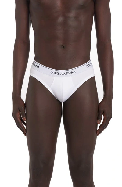 Shop Dolce & Gabbana 2-pack Logo Waist Briefs In White