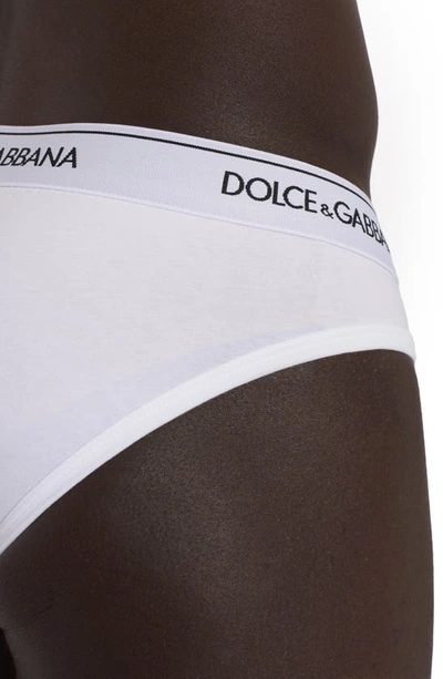 Shop Dolce & Gabbana 2-pack Logo Waist Briefs In White