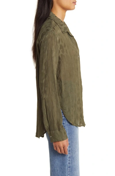 Bella Dahl Flowy Print Button-up Shirt In Herb Green