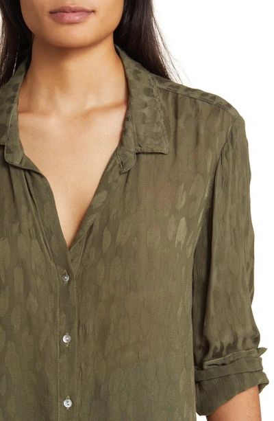 Bella Dahl Flowy Print Button-up Shirt In Herb Green