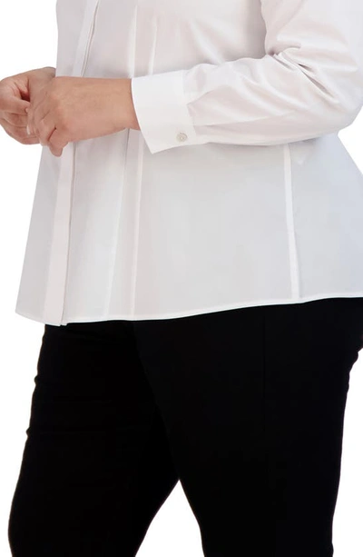 Foxcroft Taylor Long Sleeve Stretch Button-up Shirt In White