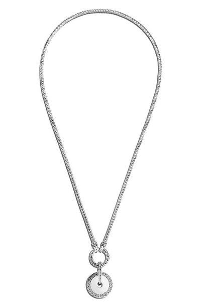 Shop John Hardy Hammered Disc Pendant Necklace In Silver