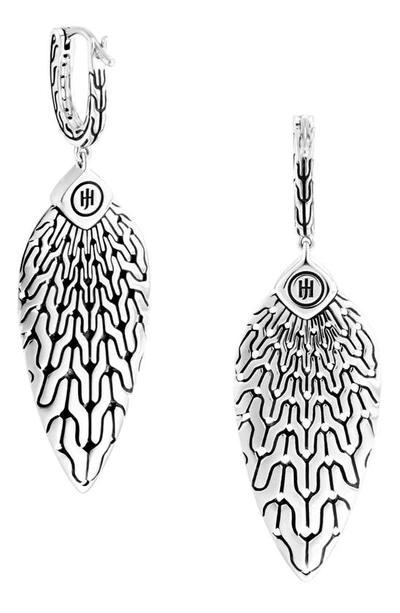 Shop John Hardy Classic Chain Radial Black Sapphire Drop Earrings In Gold