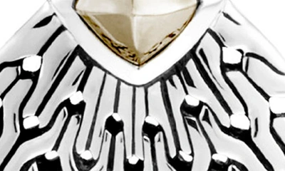 John Hardy Radial Sterling Silver, Black Sapphire, Black Spinel And Pyrite Classic Chain Drop Hoop Earrings In Gold