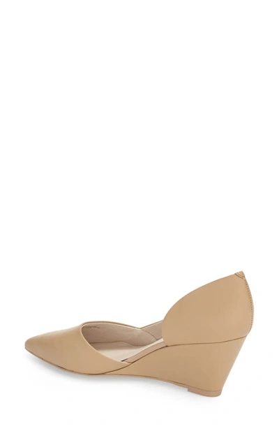 Kenneth Cole New York 'ellis' Half D'orsay Wedge Pump In Beige