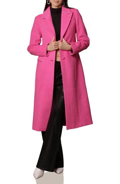 Avec Les Filles Longline Coat In Fuschia