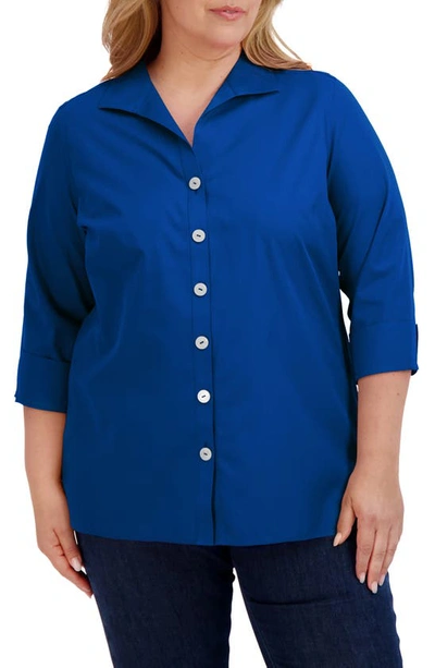 Shop Foxcroft Pandora Non-iron Tunic Shirt In Royal Blue