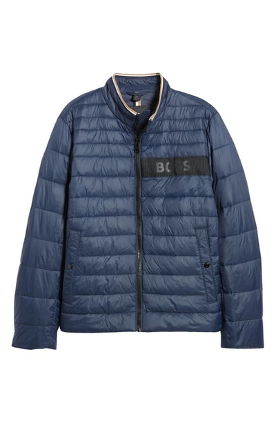 Hugo Boss Darolus Quilted Puffer Jacket In Dark Blue