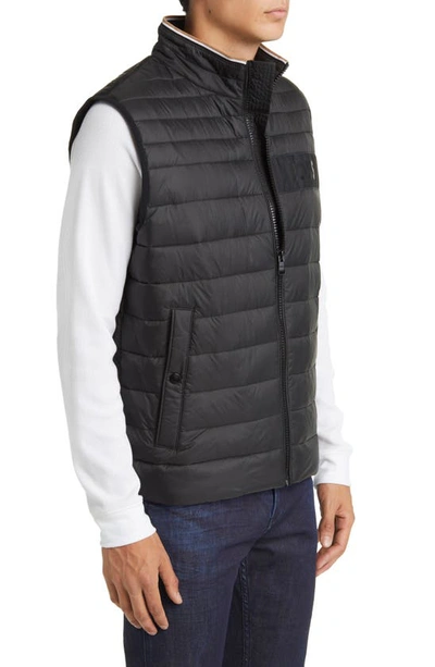 Hugo Boss Boss Darolan Water Repellent Quilted Vest In Black