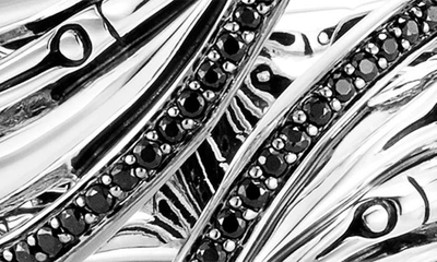 John Hardy Bamboo' Black Sapphire And Spinel Sterling Silver Open Band Ring In Black