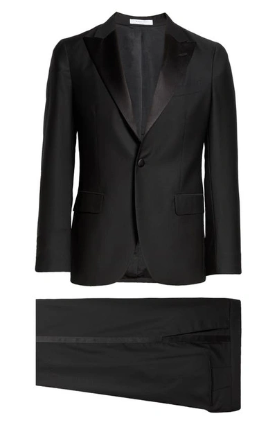 Shop Boglioli Stretch Wool Tuxedo In Black