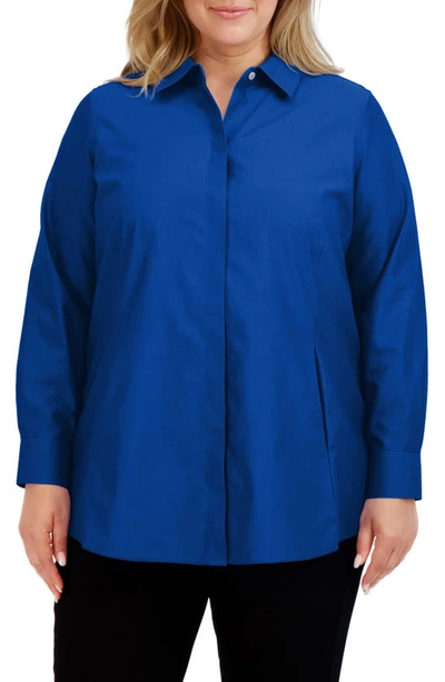 Shop Foxcroft Cici Tunic Blouse In Royal Blue