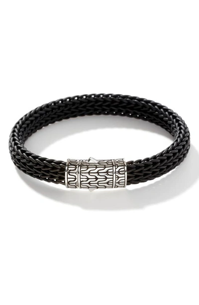 Shop John Hardy Classic Silver Rubber Chain Bracelet In Black