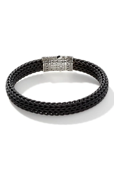 Shop John Hardy Classic Silver Rubber Chain Bracelet In Black