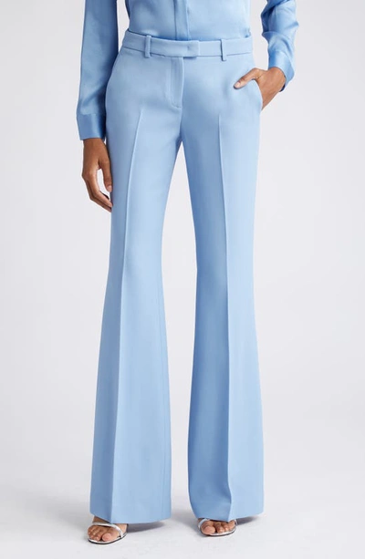 Shop Michael Kors Collection Haylee Crepe Flare Leg Trousers In Coast
