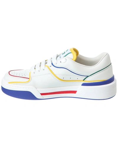 Shop Dolce & Gabbana New Roma Leather Sneaker In White