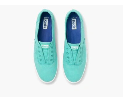 Shop Keds Chillax Neon Twill Washable Slip On Sneaker In Turquoise In Blue
