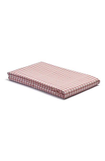 Shop Piglet In Bed 200 Thread Count Gingham Percale Flat Sheet In Red Dune