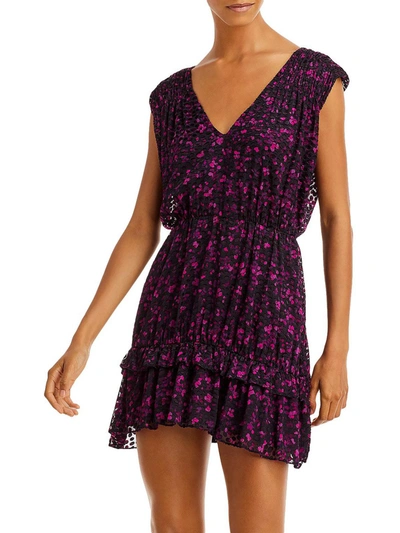 Shop Ramy Brook Romina Womens Printed Mini Cocktail And Party Dress In Purple