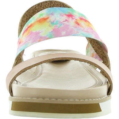 Shop Jane And The Shoe Melody Womens Faux Leather Tye-die Slingback Sandals In Multi