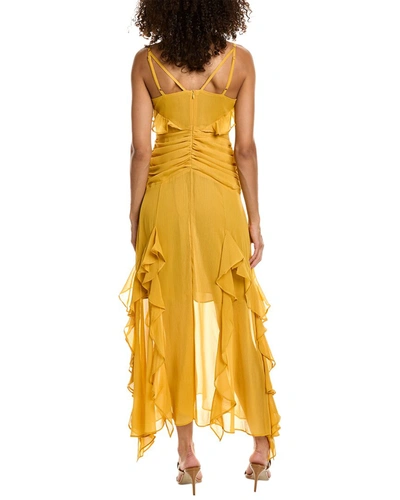 Shop Beulah Ruffle Midi Dress In Yellow