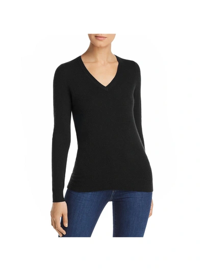 Private Label Womens Ribbed Trim Long Sleeve V-neck Sweater In Grey