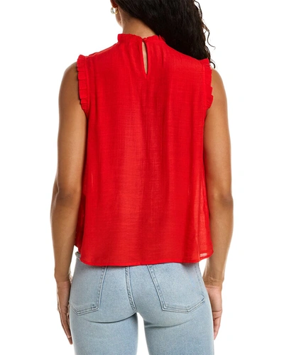Shop Nanette Lepore Smoked Yoke Top In Red