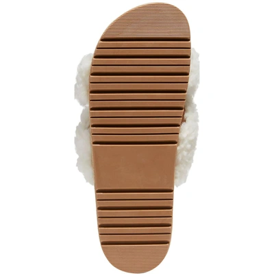 Shop Jack Rogers Lexi Womens Faux Fur Comfort Slide Sandals In White