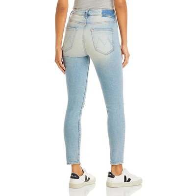 Shop Mother Miranda Womens Distressed Light Wash Jeans In Blue