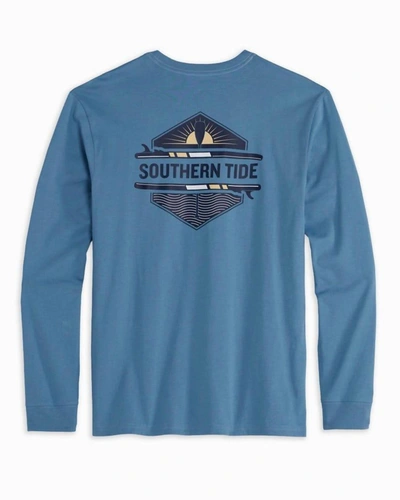 Shop Southern Tide Men's Paddle Board Sunset Tee In Blue