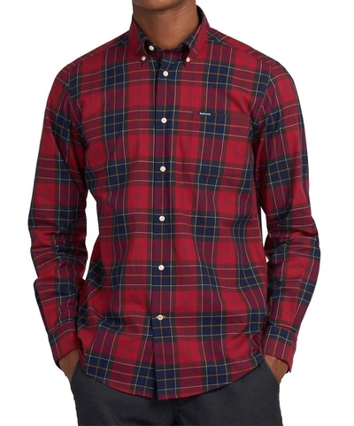 Shop Barbour Wetheram Tailored Shirt In Red