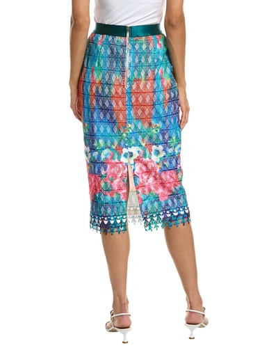 Shop Gracia Lace Pencil Skirt In Blue