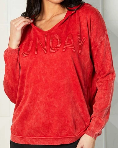 Shop Angel Sunday Hoodie Pullover In Red