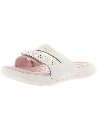 Shop Under Armour Ansa Womens Open Toe Slip On Slide Sandals In Pink
