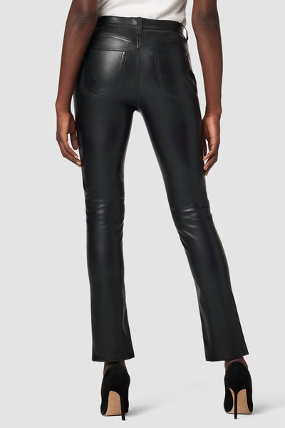 Shop Hudson Barbara High-rise Straight Vegan Leather Ankle Jean In Black Beauty