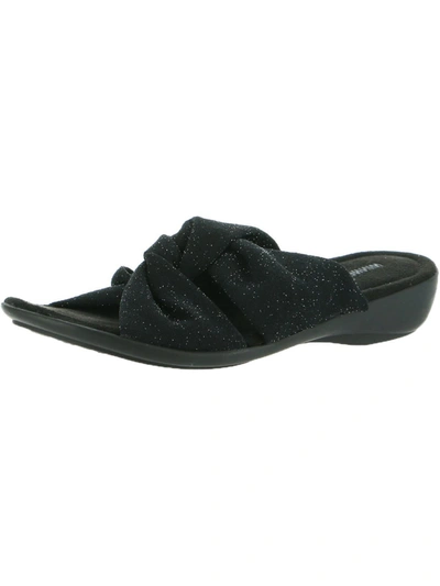 Shop Minnetonka Sarong Womens Criss-cross Front Slip On Slide Sandals In Black
