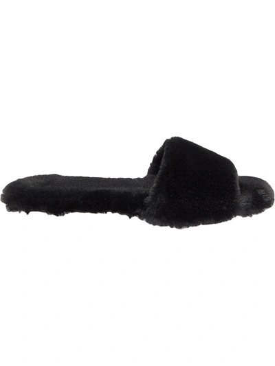 Shop Vince Camuto Ampendie Womens Faux Fur Comfort Slides In Black