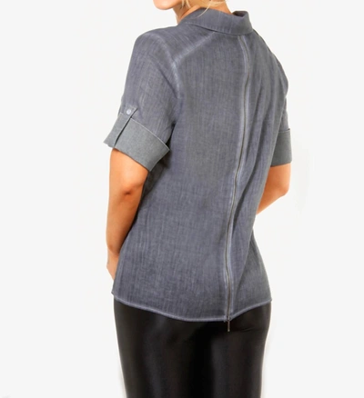 Shop Angel Oil-washed Back-zip Shirt In Gray In Grey