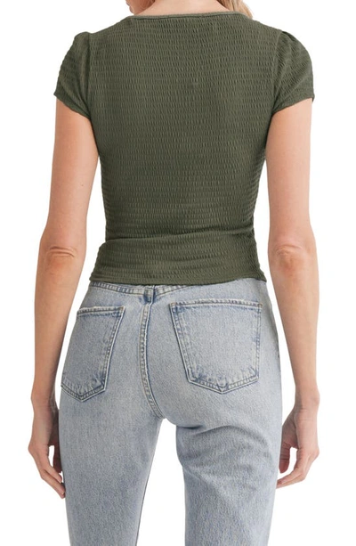 Shop Lush Seam Detail Corset Top In Olive