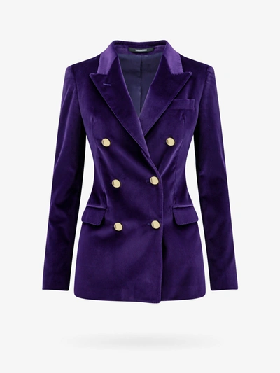Shop Tagliatore Blazer In Purple