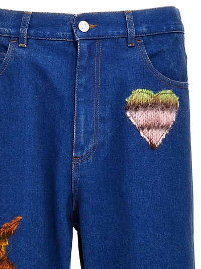 Shop Marni Embroidery Patches Jeans Blue