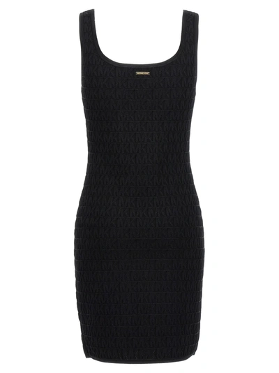Shop Michael Kors Jacquard Logo Dress Dresses Black