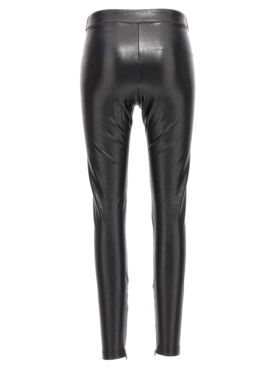 Shop Michael Kors Leather-effect Leggings Black