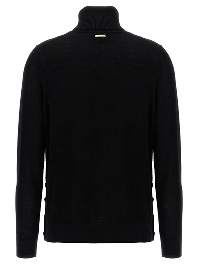 Shop Michael Kors Logo Buttons Turtleneck Sweater Sweater, Cardigans Black