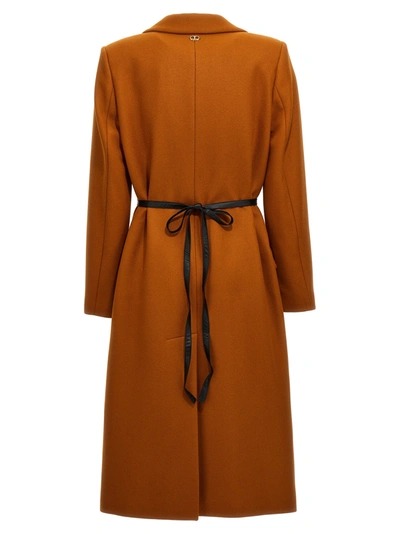Shop Twinset Long Single Breast Coat Coats, Trench Coats Orange