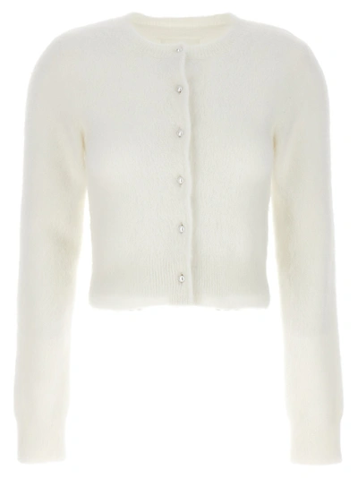 Shop Maison Margiela Pearl Buttons Cardigan Sweater, Cardigans White